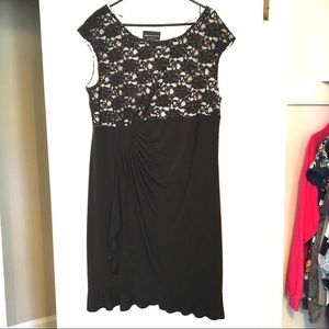 Connected Woman Black Sparkling Lace Dress 18W